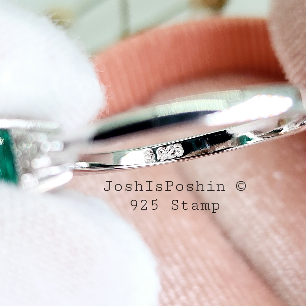 Mint Green sapphire diamond cocktail ring in sterling silver - Picture 5 of 11